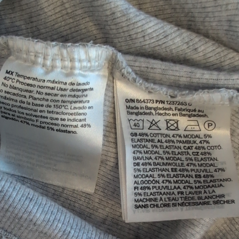 H&M Gray Ribbed Crop Tank Top M T149 - Picture 7 of 7